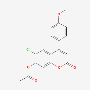 molecular formula C18H13ClO5 B5724726 6-chloro-4-(4-methoxyphenyl)-2-oxo-2H-chromen-7-yl acetate 