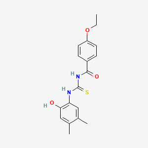 molecular formula C18H20N2O3S B5724771 4-ethoxy-N-{[(2-hydroxy-4,5-dimethylphenyl)amino]carbonothioyl}benzamide 