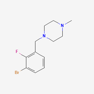 molecular formula C12H16BrFN2 B572478 1-Bromo-2-fluoro-3-(4-methylpiperazinomethyl)benzene CAS No. 1355247-02-7