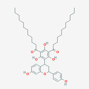 molecular formula C45H62O8 B057248 4-(3,5-十二烷酰基-2,4,6-三羟基苯基)-7-羟基-2-(4-羟基苯基)色满 CAS No. 144337-18-8
