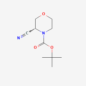 molecular formula C10H16N2O3 B572480 (R)-N-Boc-3-cyanomorpholine CAS No. 1257856-32-8