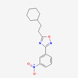 molecular formula C16H19N3O3 B5724800 5-(2-cyclohexylethyl)-3-(3-nitrophenyl)-1,2,4-oxadiazole 