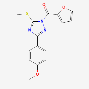 molecular formula C15H13N3O3S B5724817 1-(2-furoyl)-3-(4-methoxyphenyl)-5-(methylthio)-1H-1,2,4-triazole 