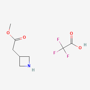 molecular formula C8H12F3NO4 B572483 3-氮杂环丁烷乙酸甲酯三氟乙酸盐 CAS No. 1313738-62-3