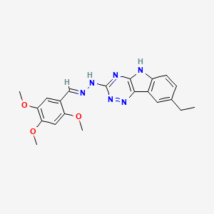molecular formula C21H22N6O3 B5724850 2,4,5-trimethoxybenzaldehyde (8-ethyl-5H-[1,2,4]triazino[5,6-b]indol-3-yl)hydrazone 