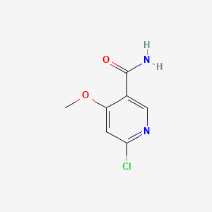 molecular formula C7H7ClN2O2 B572487 6-Chloro-4-methoxypyridine-3-carboxamide CAS No. 1312118-17-4