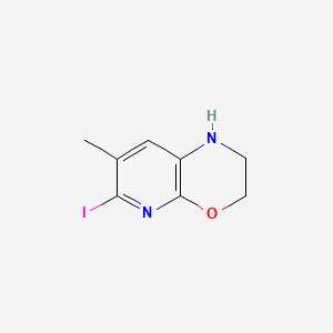 molecular formula C8H9IN2O B572488 6-Iodo-7-methyl-2,3-dihydro-1H-pyrido[2,3-b][1,4]oxazine CAS No. 1261365-45-0
