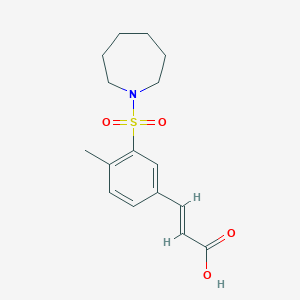 molecular formula C16H21NO4S B5724926 3-[3-(1-azepanylsulfonyl)-4-methylphenyl]acrylic acid 