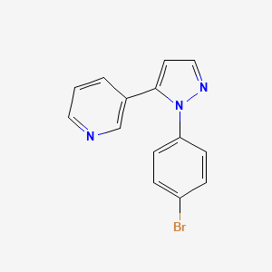 molecular formula C14H10BrN3 B572495 3-(1-(4-bromophenyl)-1H-pyrazol-5-yl)pyridine CAS No. 1269292-43-4