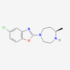 molecular formula C13H16ClN3O B572498 (R)-5-chloro-2-(5-methyl-1,4-diazepan-1-yl)benzo[d]oxazole CAS No. 1266975-27-2