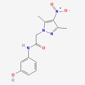 molecular formula C13H14N4O4 B5724983 2-(3,5-dimethyl-4-nitro-1H-pyrazol-1-yl)-N-(3-hydroxyphenyl)acetamide 