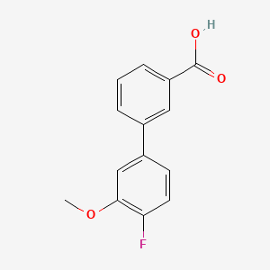 molecular formula C14H11FO3 B572501 4'-Fluoro-3'-methoxybiphenyl-3-carboxylic acid CAS No. 1215206-09-9