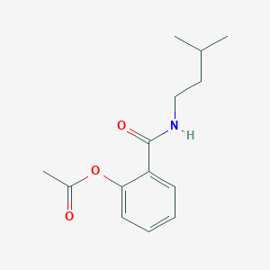 molecular formula C14H19NO3 B5725023 2-{[(3-methylbutyl)amino]carbonyl}phenyl acetate 