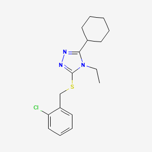 molecular formula C17H22ClN3S B5725033 3-[(2-chlorobenzyl)thio]-5-cyclohexyl-4-ethyl-4H-1,2,4-triazole 