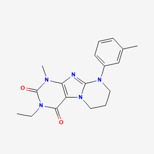 molecular formula C18H21N5O2 B5725048 3-ethyl-1-methyl-9-(3-methylphenyl)-6,7,8,9-tetrahydropyrimido[2,1-f]purine-2,4(1H,3H)-dione 