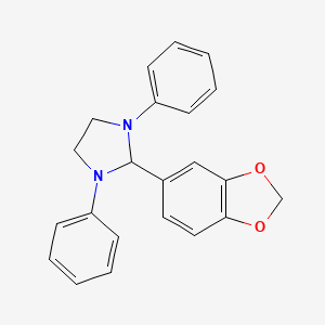 molecular formula C22H20N2O2 B5725083 2-(1,3-benzodioxol-5-yl)-1,3-diphenylimidazolidine 