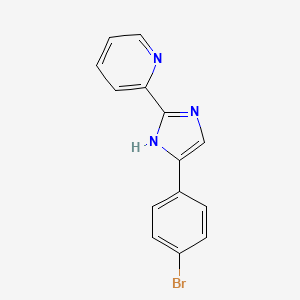 molecular formula C14H10BrN3 B572510 2-(4-(4-bromophenyl)-1H-imidazol-2-yl)pyridine CAS No. 1211593-39-3