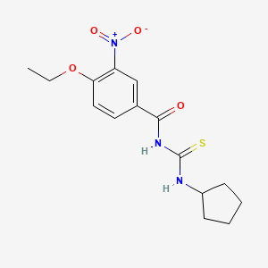 molecular formula C15H19N3O4S B5725100 N-[(cyclopentylamino)carbonothioyl]-4-ethoxy-3-nitrobenzamide 