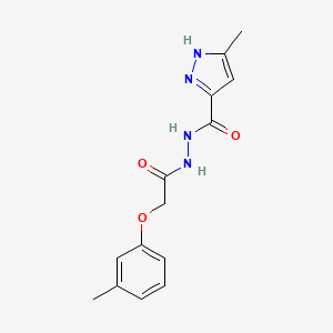 molecular formula C14H16N4O3 B5725108 3-methyl-N'-[(3-methylphenoxy)acetyl]-1H-pyrazole-5-carbohydrazide 