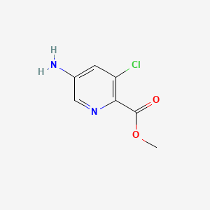 molecular formula C7H7ClN2O2 B572515 Methyl 5-amino-3-chloropyridine-2-carboxylate CAS No. 1256825-20-3
