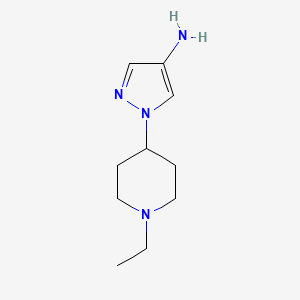molecular formula C10H18N4 B572517 1-(1-ethylpiperidin-4-yl)-1H-pyrazol-4-amine CAS No. 1246551-22-3