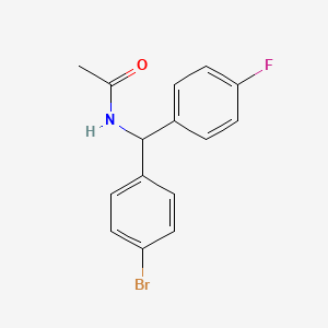 molecular formula C15H13BrFNO B572521 N-[(4-Bromophenyl)(4-fluorophenyl)methyl]acetamide CAS No. 1365272-48-5