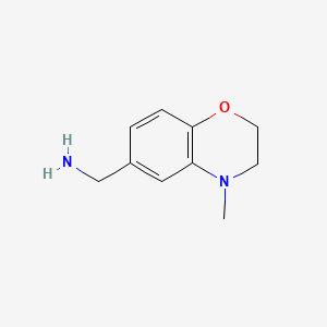 molecular formula C10H14N2O B572528 c-(4-Methyl-3,4-dihydro-2H-benzo[1,4]oxazin-6-yl)-methylamine CAS No. 1225889-66-6