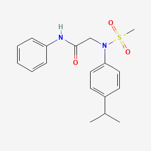 molecular formula C18H22N2O3S B5725292 N~2~-(4-isopropylphenyl)-N~2~-(methylsulfonyl)-N~1~-phenylglycinamide 
