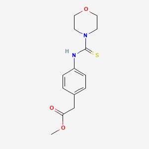 molecular formula C14H18N2O3S B5725318 methyl {4-[(4-morpholinylcarbonothioyl)amino]phenyl}acetate 