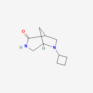 molecular formula C10H16N2O B572533 6-Cyclobutyl-3,6-diazabicyclo[3.2.1]octan-2-one CAS No. 1272321-84-2