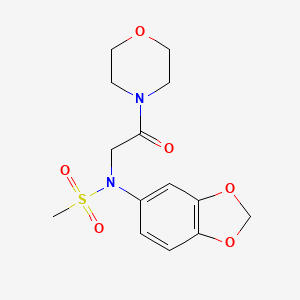 N-1,3-benzodioxol-5-yl-N-[2-(4-morpholinyl)-2-oxoethyl]methanesulfonamide