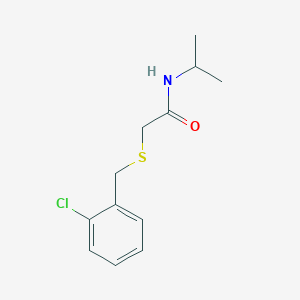 molecular formula C12H16ClNOS B5725351 2-[(2-chlorobenzyl)thio]-N-isopropylacetamide 