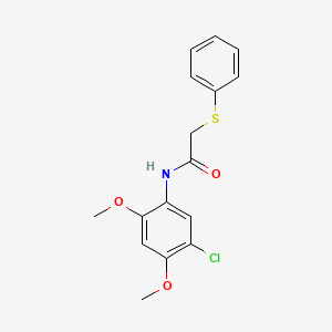 molecular formula C16H16ClNO3S B5725358 N-(5-chloro-2,4-dimethoxyphenyl)-2-(phenylthio)acetamide 