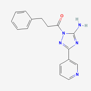 1-(3-phenylpropanoyl)-3-(3-pyridinyl)-1H-1,2,4-triazol-5-amine
