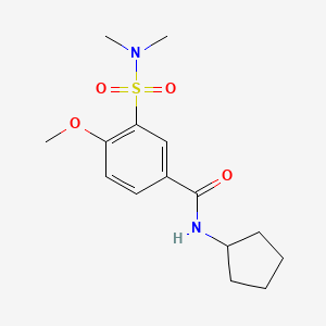 molecular formula C15H22N2O4S B5725393 N-cyclopentyl-3-[(dimethylamino)sulfonyl]-4-methoxybenzamide 