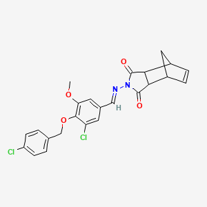 4-({3-chloro-4-[(4-chlorobenzyl)oxy]-5-methoxybenzylidene}amino)-4-azatricyclo[5.2.1.0~2,6~]dec-8-ene-3,5-dione