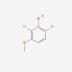 molecular formula C7H6BrClO2 B572543 6-溴-2-氯-3-甲氧基苯酚 CAS No. 1228957-06-9
