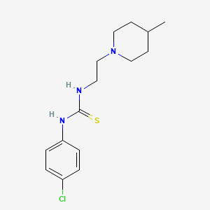 molecular formula C15H22ClN3S B5725455 N-(4-chlorophenyl)-N'-[2-(4-methyl-1-piperidinyl)ethyl]thiourea 