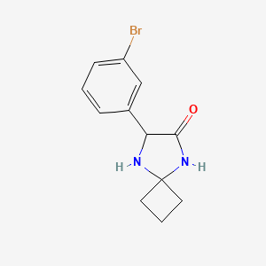 molecular formula C12H13BrN2O B572546 7-(3-Bromophenyl)-5,8-diazaspiro[3.4]octan-6-one CAS No. 1272755-87-9