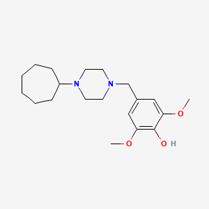 molecular formula C20H32N2O3 B5725468 4-[(4-cycloheptyl-1-piperazinyl)methyl]-2,6-dimethoxyphenol 