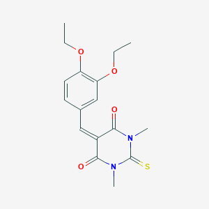 molecular formula C17H20N2O4S B5725480 5-(3,4-diethoxybenzylidene)-1,3-dimethyl-2-thioxodihydro-4,6(1H,5H)-pyrimidinedione 
