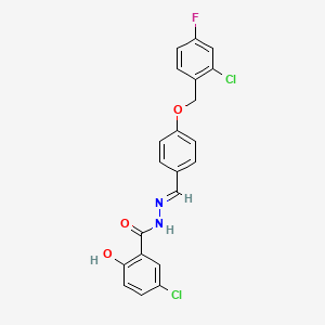 5-chloro-N'-{4-[(2-chloro-4-fluorobenzyl)oxy]benzylidene}-2-hydroxybenzohydrazide