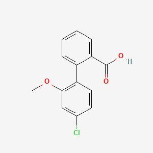 molecular formula C14H11ClO3 B572550 2-(4-Chloro-2-methoxyphenyl)benzoic acid CAS No. 1261896-06-3