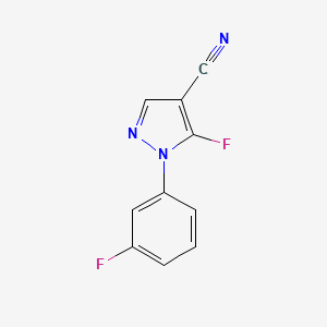 molecular formula C10H5F2N3 B572551 5-Fluoro-1-(3-fluorophenyl)-1H-pyrazole-4-carbonitrile CAS No. 1269292-60-5