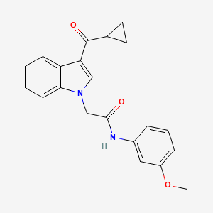 molecular formula C21H20N2O3 B5725526 2-[3-(cyclopropylcarbonyl)-1H-indol-1-yl]-N-(3-methoxyphenyl)acetamide 