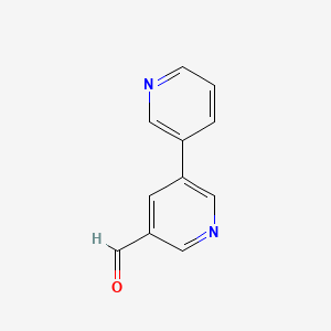 molecular formula C11H8N2O B572553 [3,3'-Bipyridine]-5-carbaldehyde CAS No. 1214339-67-9