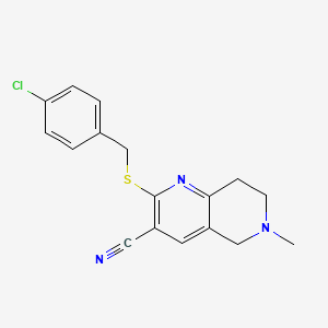 2-[(4-chlorobenzyl)thio]-6-methyl-5,6,7,8-tetrahydro-1,6-naphthyridine-3-carbonitrile