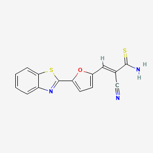 molecular formula C15H9N3OS2 B5725566 3-[5-(1,3-benzothiazol-2-yl)-2-furyl]-2-cyano-2-propenethioamide 