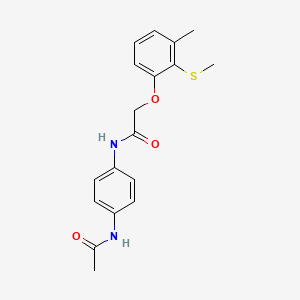 molecular formula C18H20N2O3S B5725600 N-[4-(acetylamino)phenyl]-2-[3-methyl-2-(methylthio)phenoxy]acetamide 