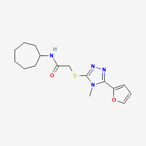 N-cycloheptyl-2-{[5-(2-furyl)-4-methyl-4H-1,2,4-triazol-3-yl]thio}acetamide